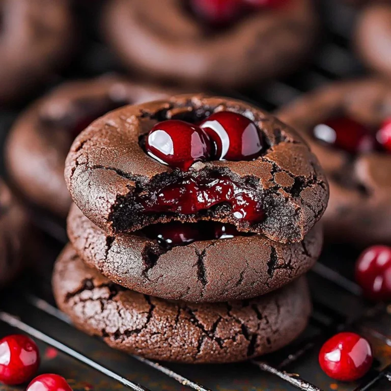 Delicious Chocolate Cherry Cookies with chocolate chunks and cherry pieces.