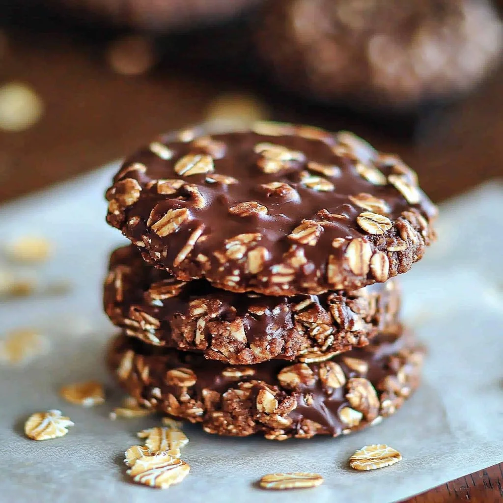 Healthy No Bake Oatmeal Cookies made with oatmeal and natural sweeteners