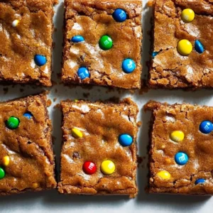 Delicious M&M cookie bars, a colorful and tasty dessert treat