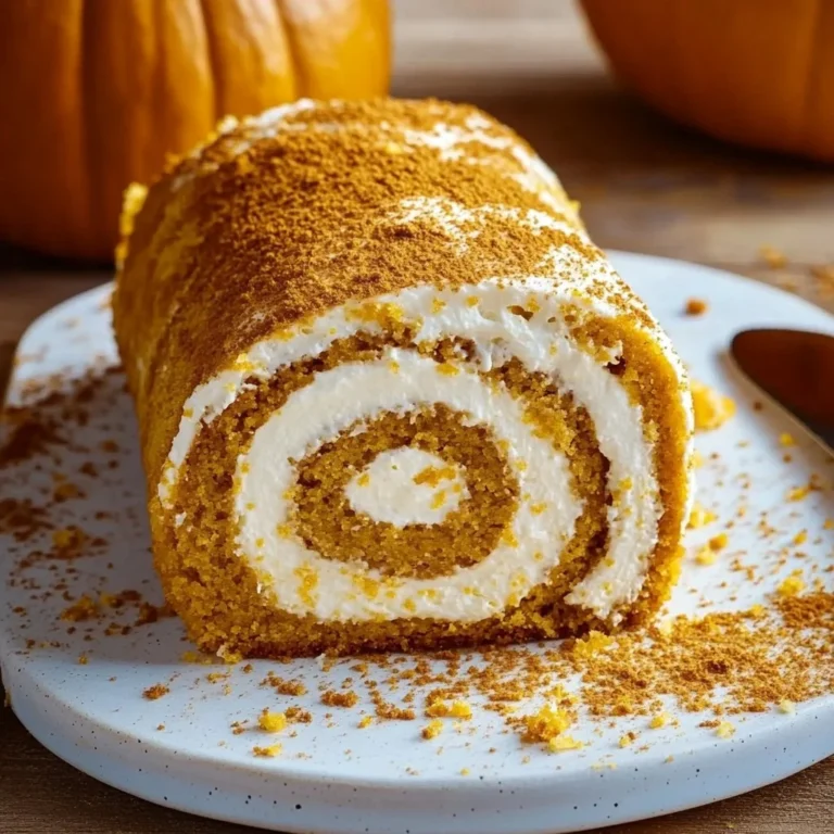 Delicious Pumpkin Cheesecake Roll with creamy filling and rolled cake