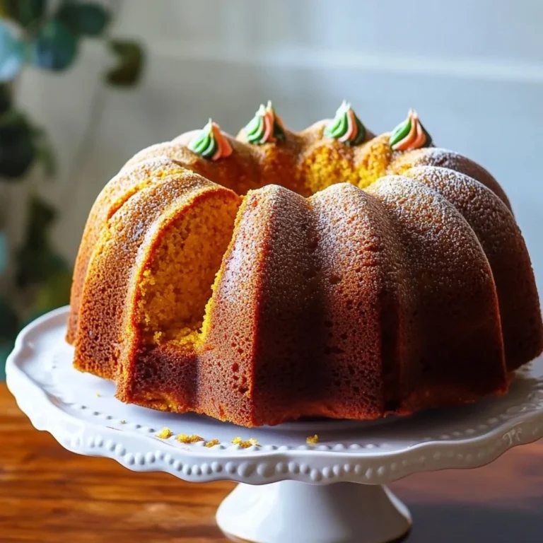 Delicious Pumpkin Spice Bundt Cake topped with cream frosting and spices