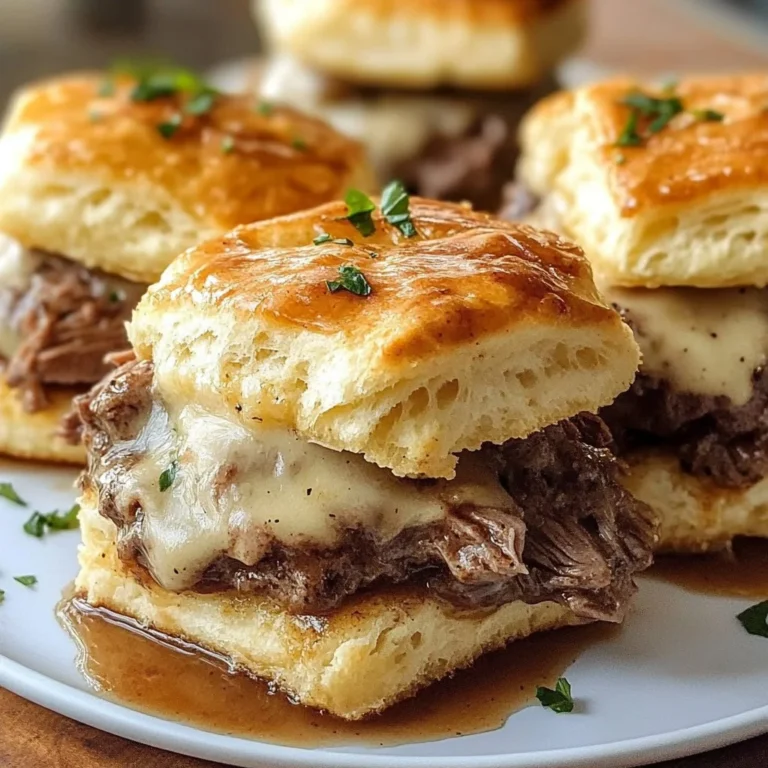 Baked French dip biscuits served with au jus for dipping