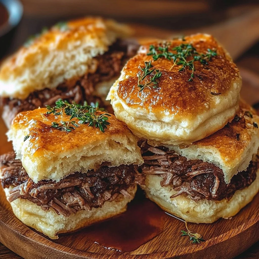 Delicious Baked French Dip Biscuits fresh out of the oven