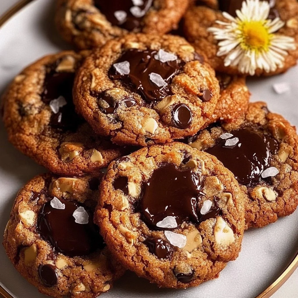 Delicious brown butter chocolate chip cookies with a golden crust and chocolate chunks.