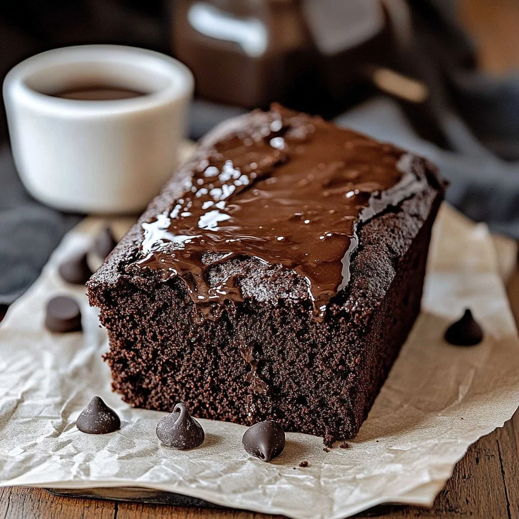 Delicious brownie bread fresh out of the oven on a wooden table.