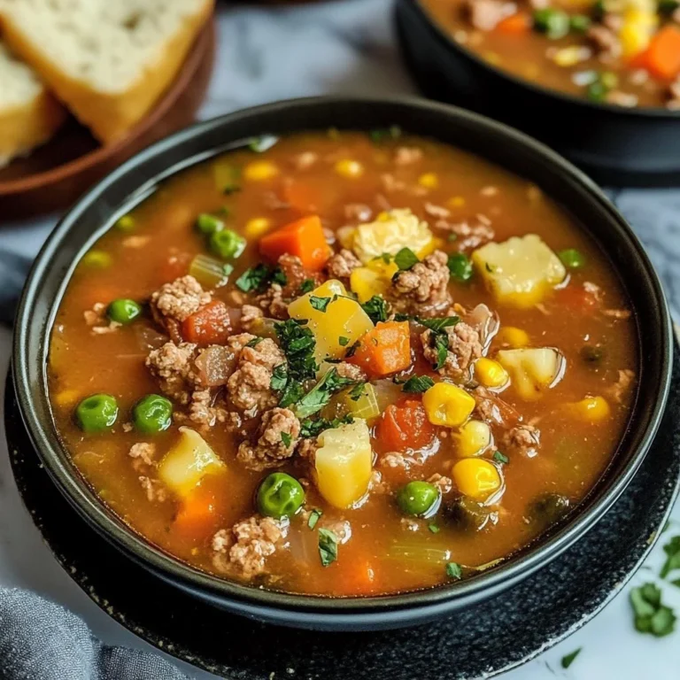 A comforting bowl of Busy Day Soup, perfect for quick and easy meals.