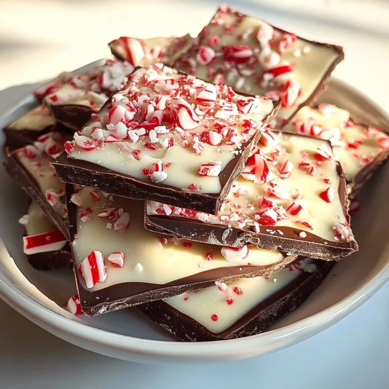 Delicious Chocolate Peppermint Bark stacked on a festive plate for the holidays.