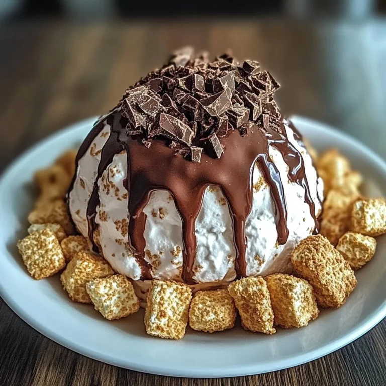 Delicious Chocolate Smores Cheeseball served with graham crackers and chocolate toppings