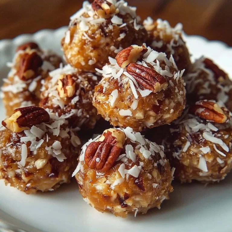 Delicious no-bake coconut pecan pralines on a plate