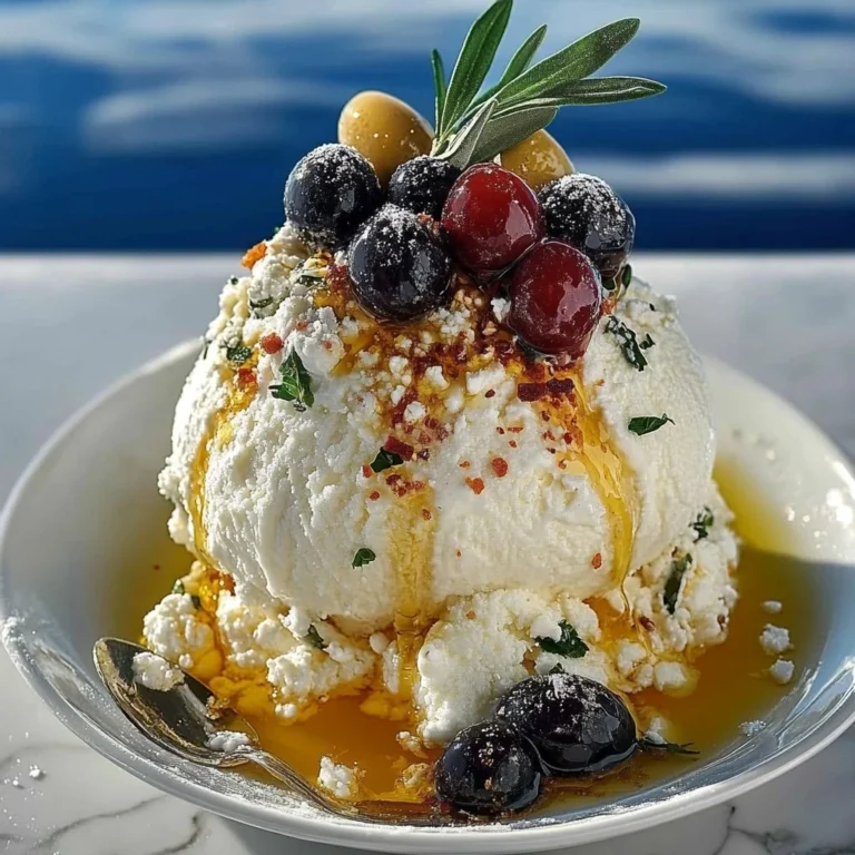 A bowl of olive oil ice cream drizzled with olive oil and garnished with herbs