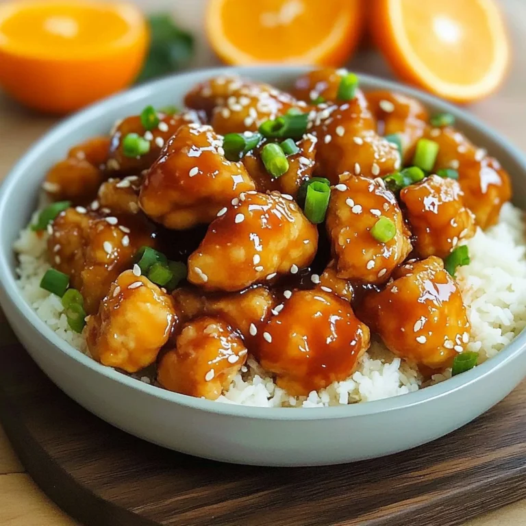 Delicious plate of Orange Chicken with vibrant orange sauce and vegetables