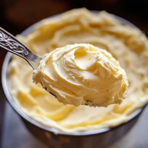 A bowl of homemade pastry cream ready for use in desserts.
