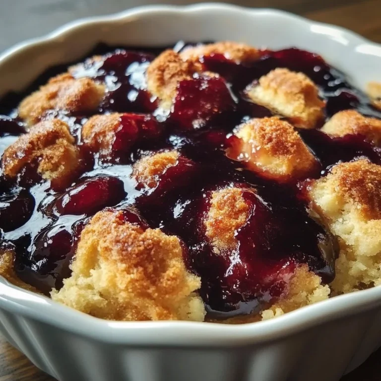 Homemade Peanut Butter Jelly Cobbler served in a baking dish