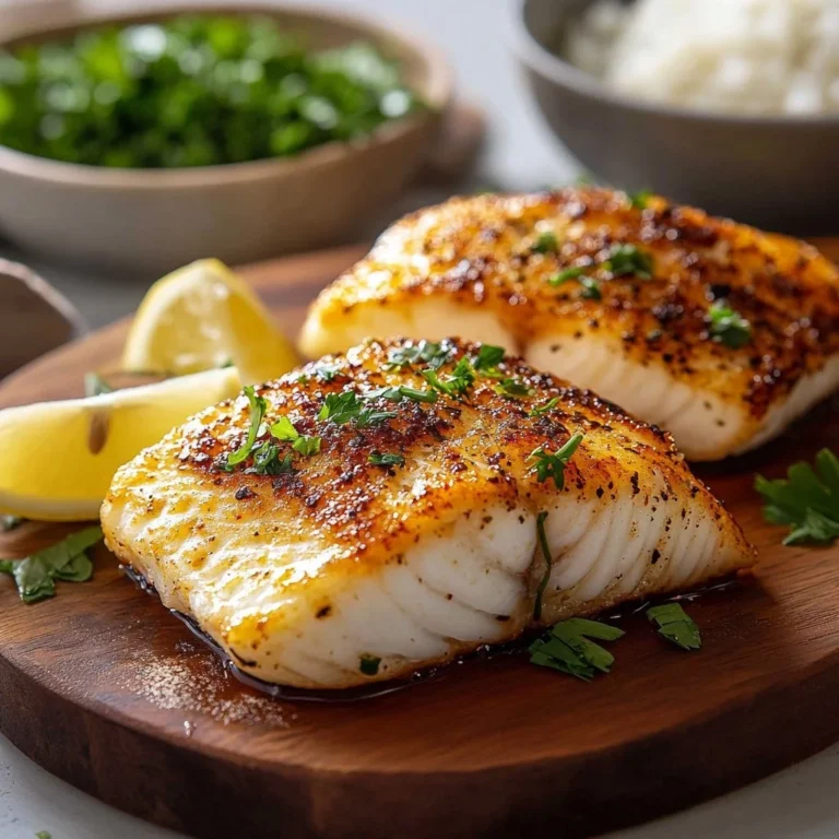 Deliciously crispy Air Fryer Cod fillet served with lemon