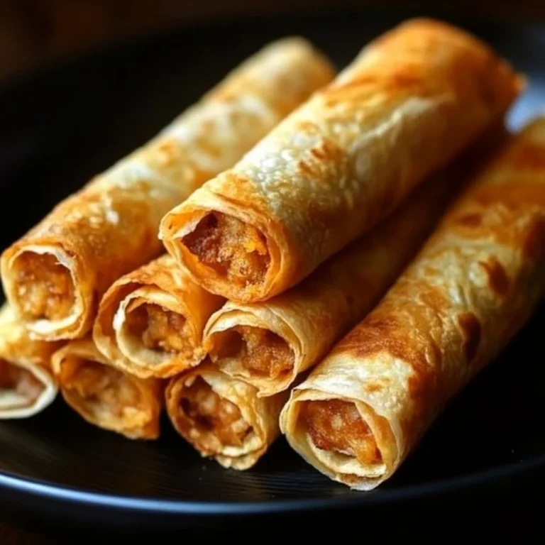 Crunchy baked chicken taquitos recipe with toppings and dipping sauce