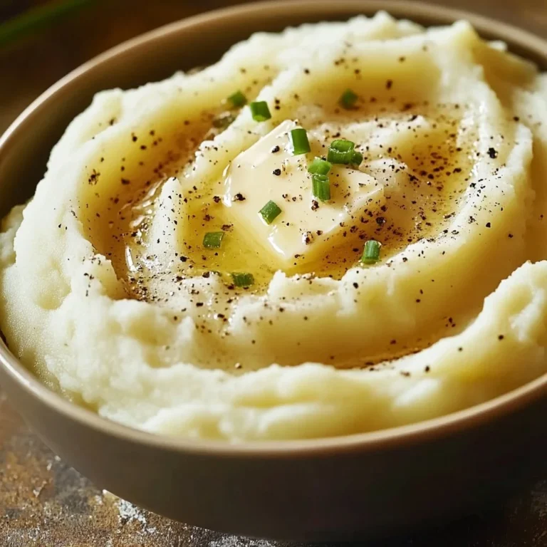 Creamy garlic butter mashed potatoes recipe with a rich texture and flavor