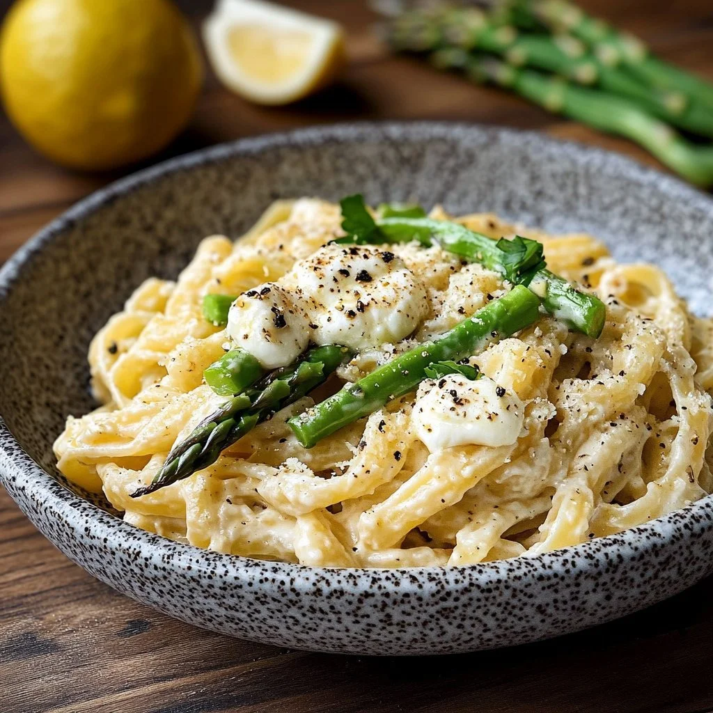 Creamy lemon feta pasta topped with fresh herbs and lemon zest