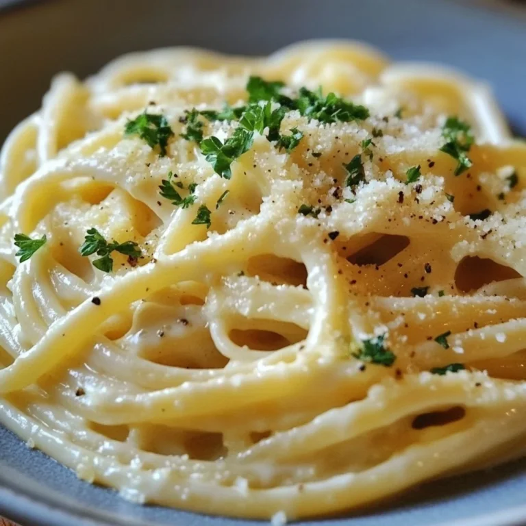 Creamy zoodle alfredo vegetarian sauce served in a bowl