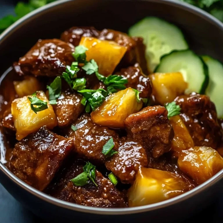 Crockpot Chipotle Pineapple Pot Roast Bowl with fresh cilantro and lime