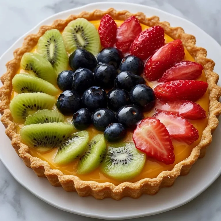 Delicious 10-minute fruit tart topped with fresh fruits and creamy filling