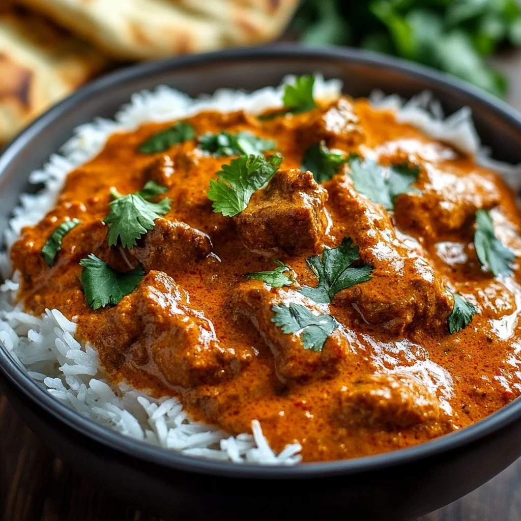 Delicious bowl of Gordon Ramsay's Chicken Tikka Masala served with rice