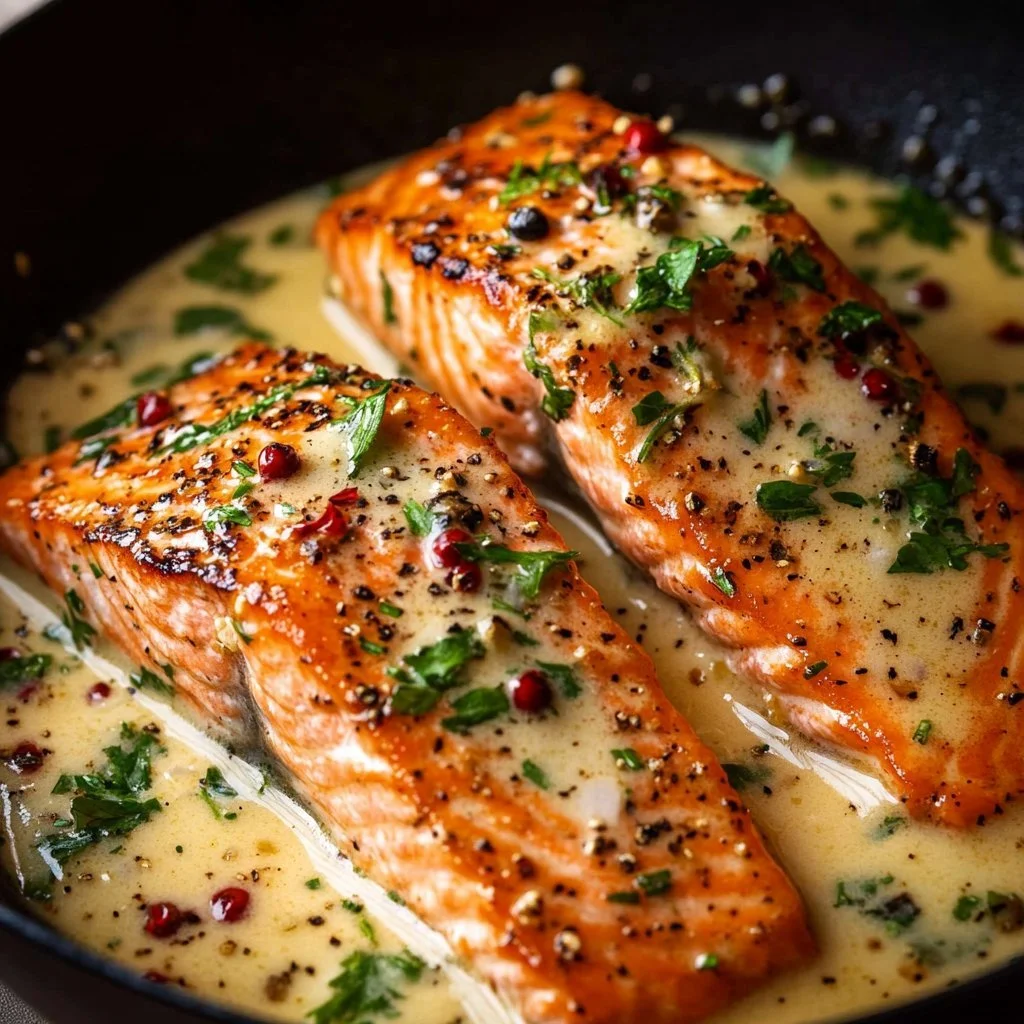 Delicious Marry Me Salmon recipe showcasing perfectly cooked salmon fillet.