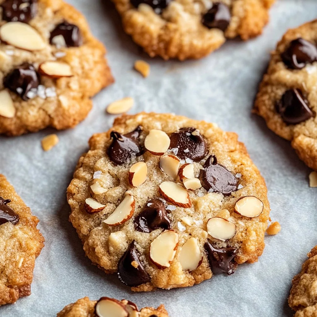 Delicious 4 Ingredient Almond Joy Cookies with chocolate, coconut, and almonds