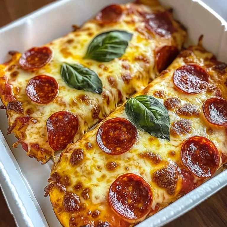Baked pepperoni pizza chicken topped with cheese and pepperonis