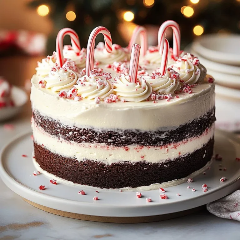 Deliciously decorated Chocolate Peppermint Cake with festive peppermint sprinkles.