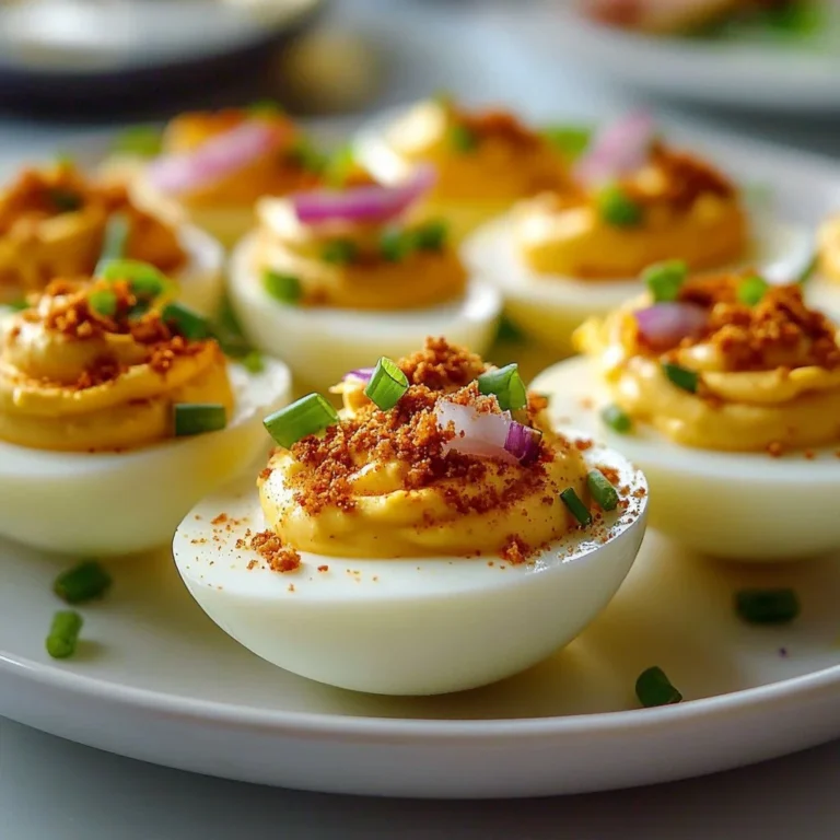 A plate of Corn Elote Deviled Eggs garnished with cilantro and chili powder.