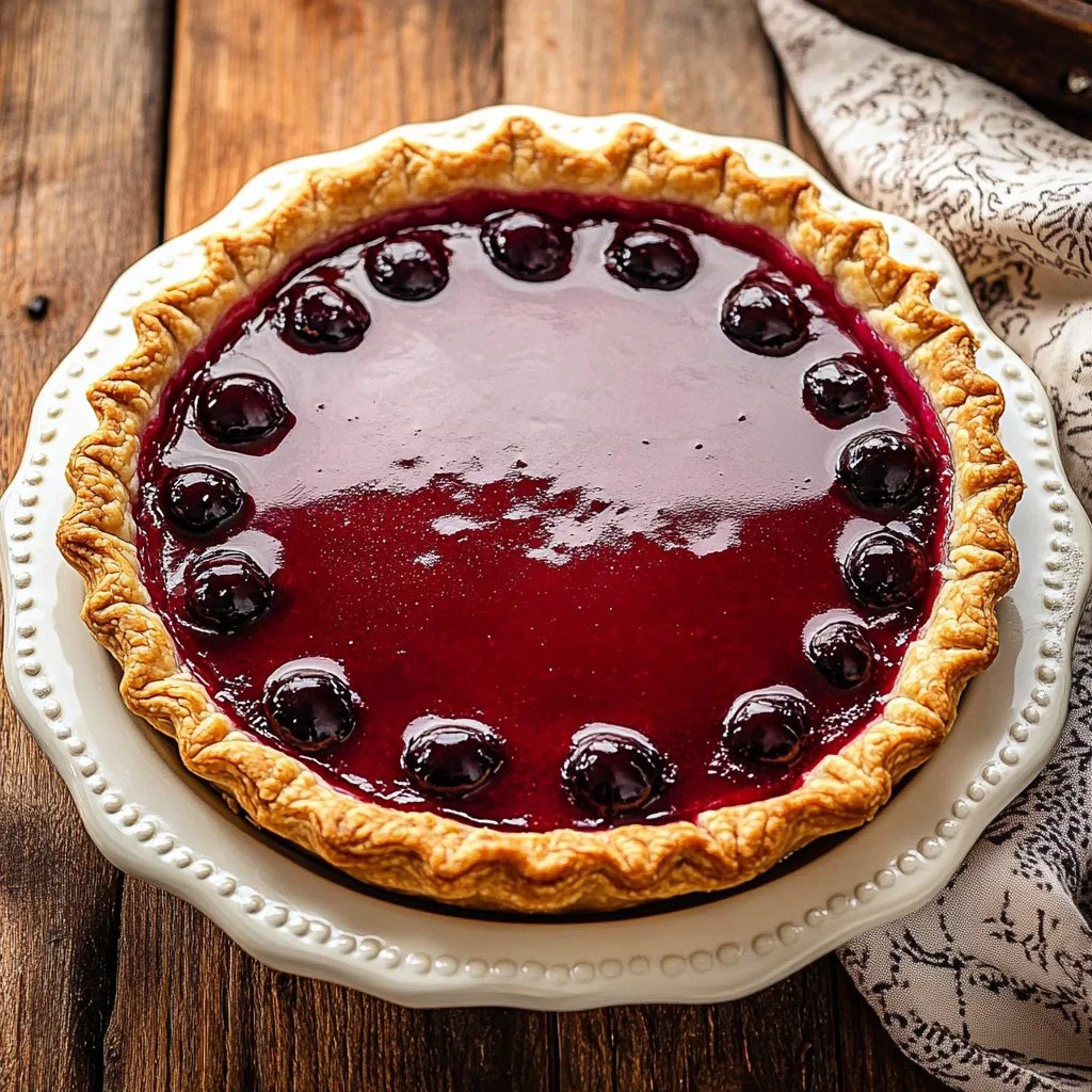 Delicious Cranberry Custard Pie served on a rustic wooden table