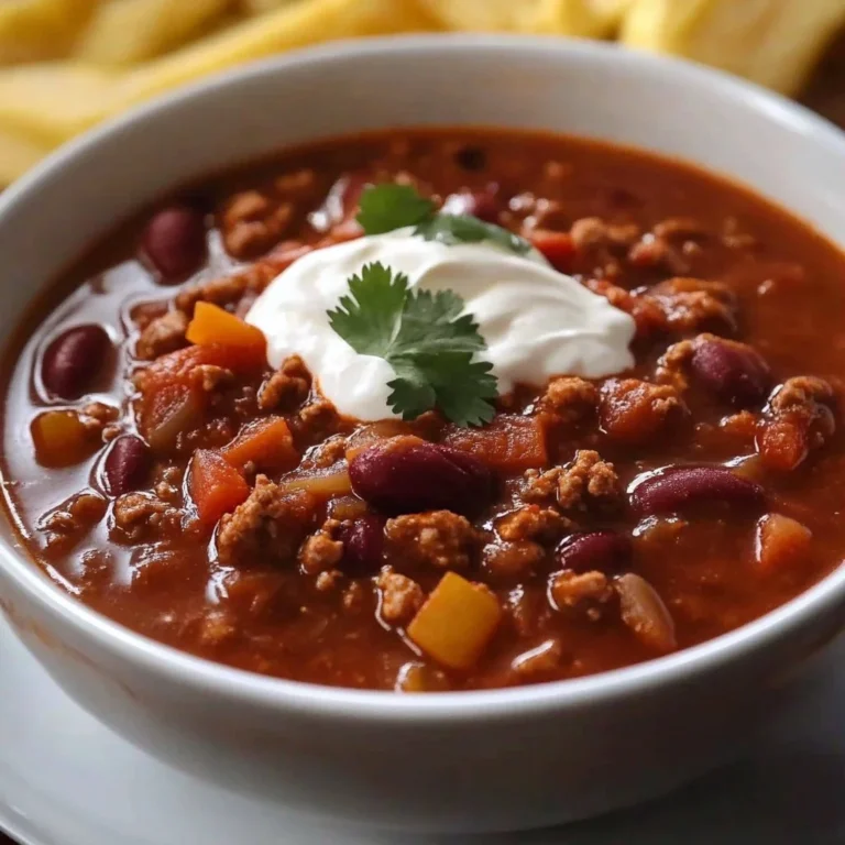 Bowl of easy classic homemade chili topped with cheese and cilantro