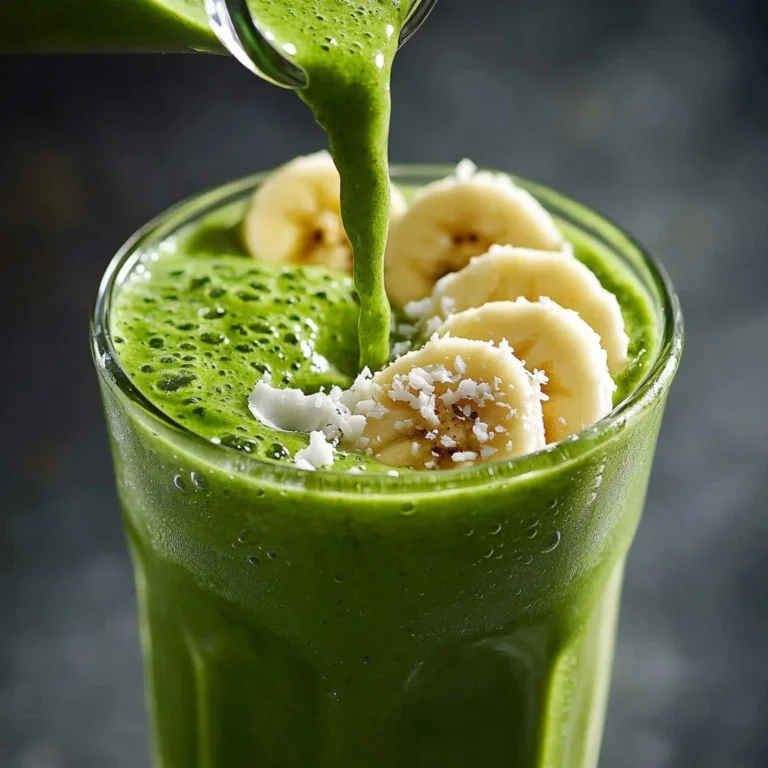 Green smoothie with spinach and avocado in a glass