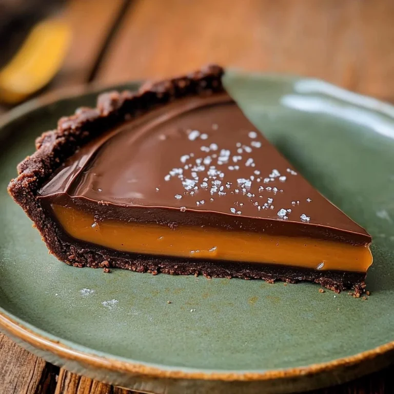 Decadent Salted Caramel Chocolate Tart with a glossy finish
