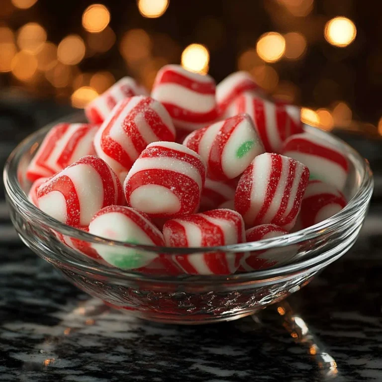 Delicious soft Christmas peppermints arranged in a festive setting.