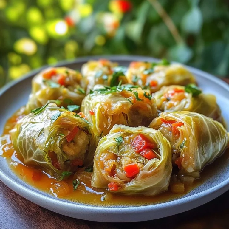 Delicious homemade stuffed cabbage rolls on a plate, garnished and ready to serve.