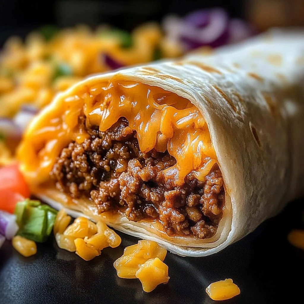 Taco Bell Beef Burrito filled with seasoned beef, cheese, and fresh toppings