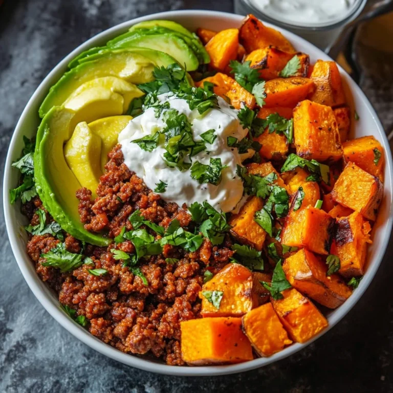 High protein ground beef power bowls with 45g protein for a healthy meal