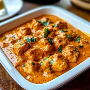Delicious Chicken Tikka Masala garnished with fresh cilantro.