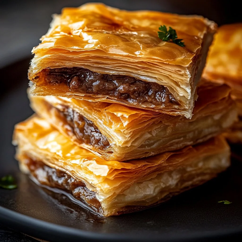 French Dip Squares served with au jus for dipping