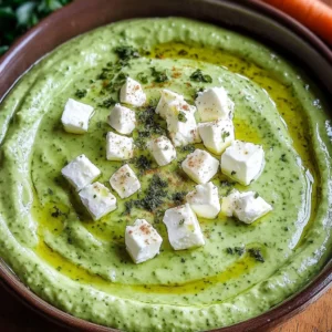 Green Goddess Whipped Feta Dip served with fresh vegetables and crackers