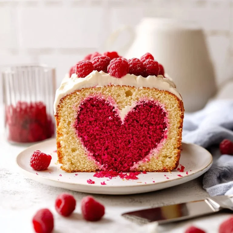 Delicious Hidden Heart Loaf Cake with a surprise heart shape inside
