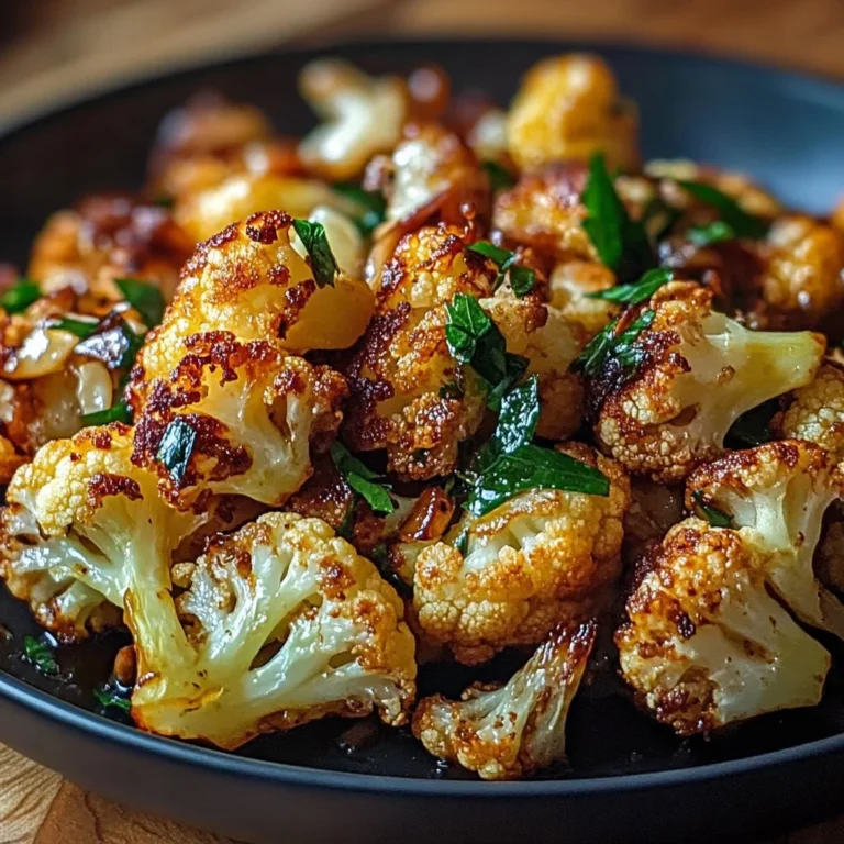 Honey Curry Roasted Cauliflower dish garnished with spices and herbs