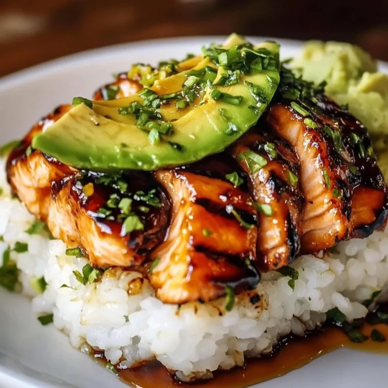 Honey Lime Chicken served with avocado rice stack meal prep
