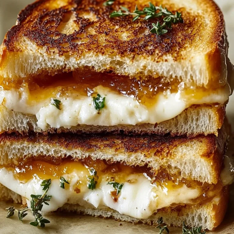 Delicious goat cheese grilled cheese sandwich drizzled with honey.