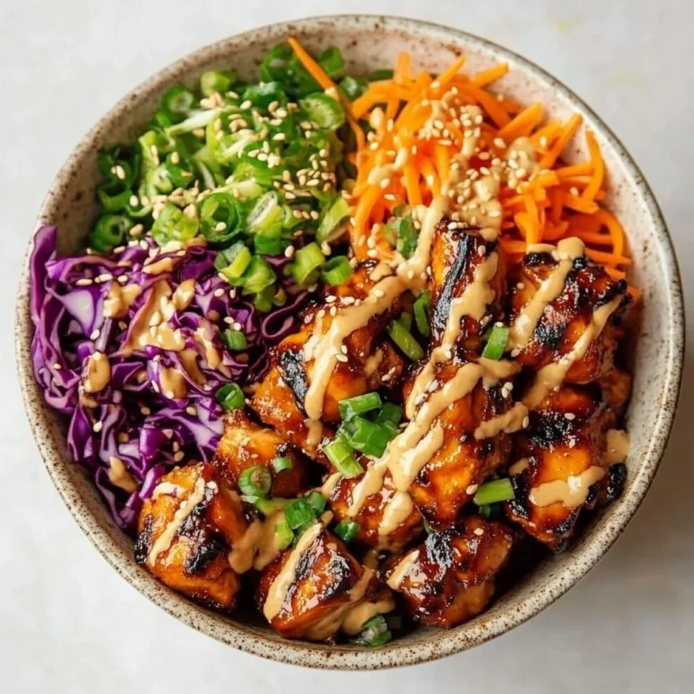 Delicious Korean BBQ Chicken Bowl with fresh vegetables and rice