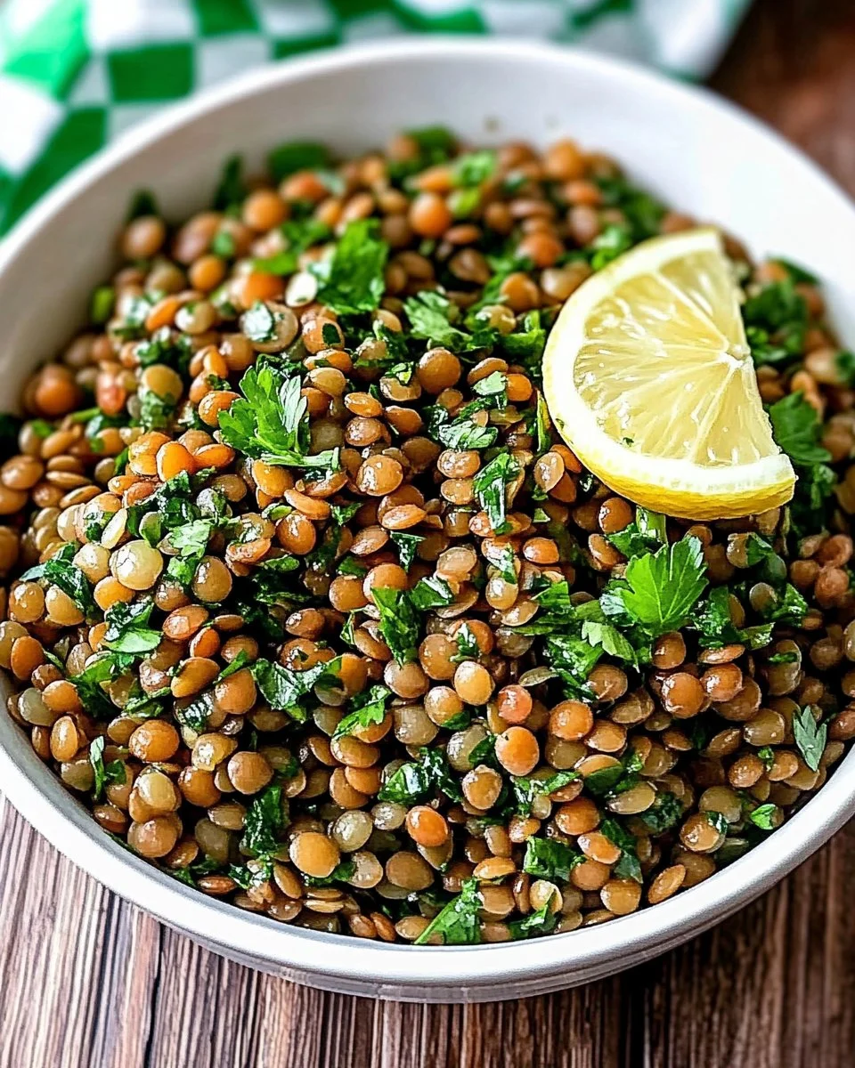 Lebanese Lentil Salad with Parsley and Lemon, a healthy and flavorful dish.