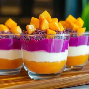 Mango and Dragon Fruit Chia Pudding topped with fresh fruits in a bowl