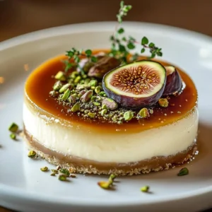 Pistachio mushroom cheesecake with feta and parmesan crust on a plate