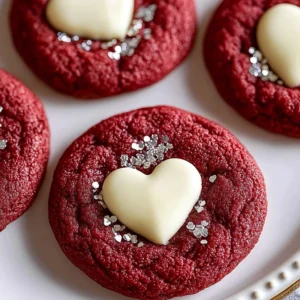Delicious Red Velvet Sugar Cookies on a baking tray
